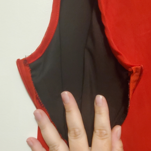 Red Dark and White Dress. Fits size 12. - Picture 6 of 11